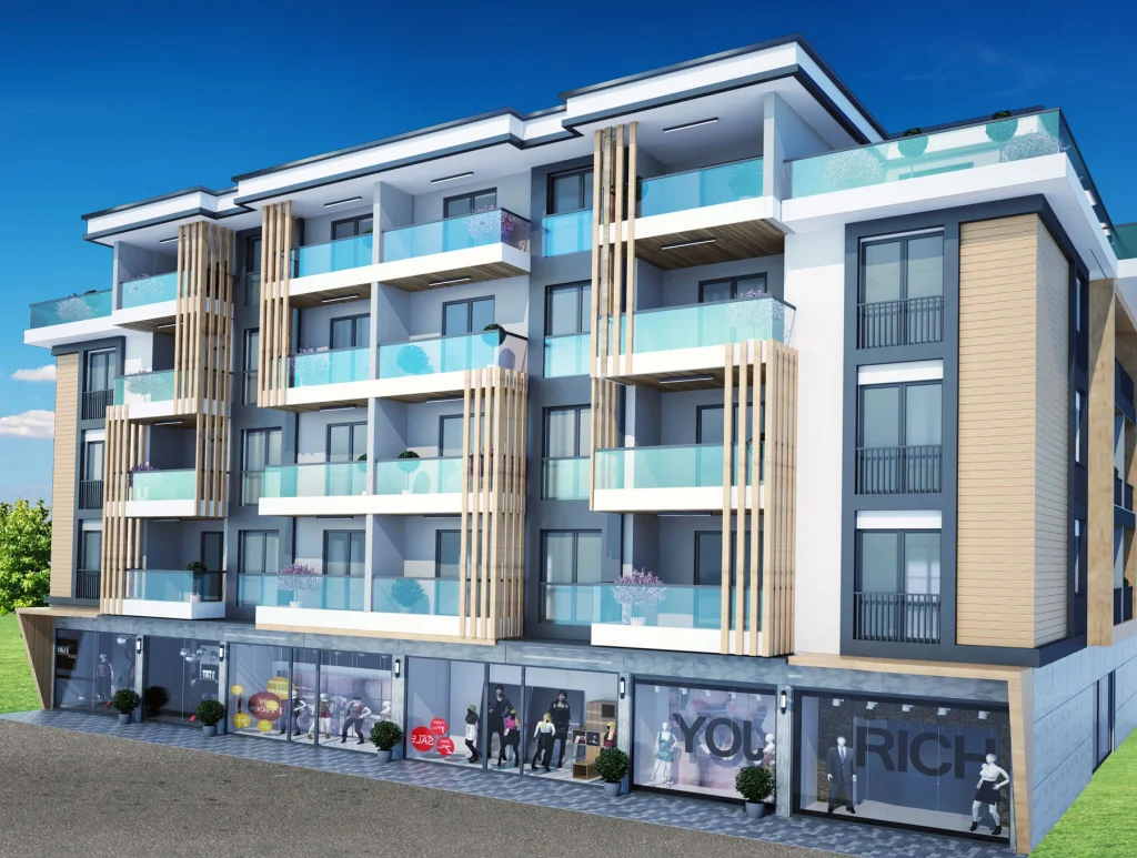 Gebze konut projesinde arazi ve cephe ilişkisine göre geliştirilen mimari kütle